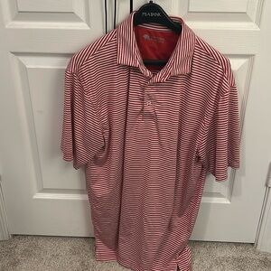 Onward reserve red/white stripe performance polo